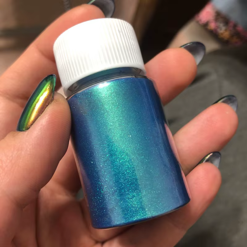 10g caméléon Mica perle ongles paillettes poudre haute brillance néon poudre Fine aurore nacré manuc