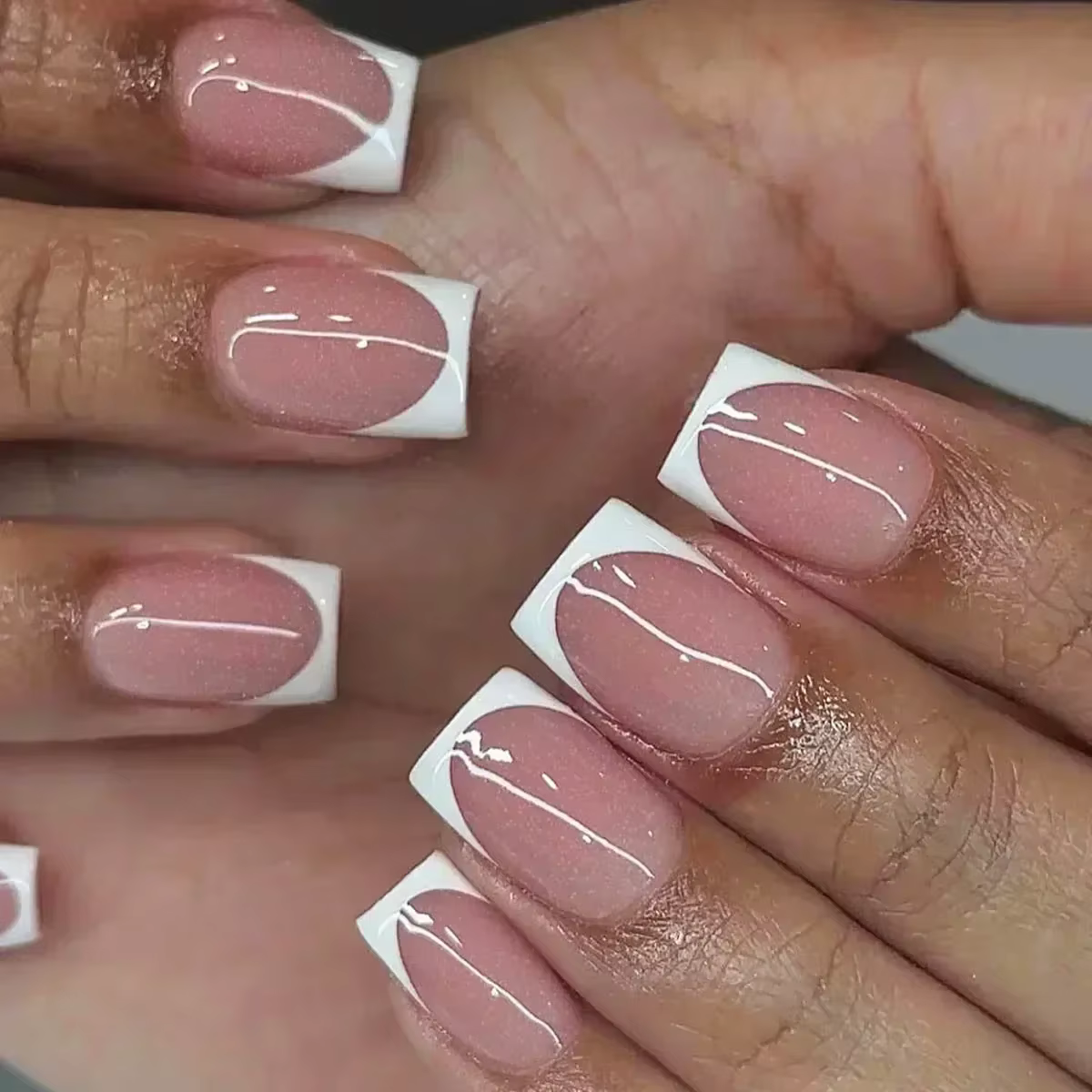 Faux ongles carrés courts avec colle, 24 pièces, faux ongles français de Ballet, portables, bord à p