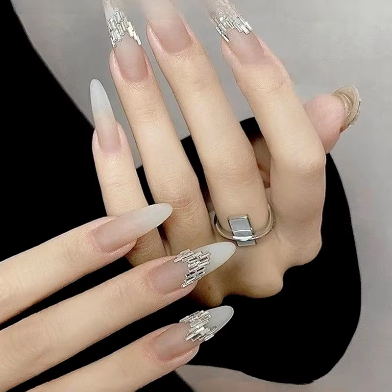 Strass réfléchissants pour ongles, 100/50 pièces, bande fine argentée, bandes de cristal pour Nail A