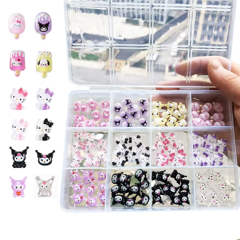 120 pièces/70 pièces Kawaii Sanrio Mini accessoires de Nail Art autocollants HelloKitty bricolage co