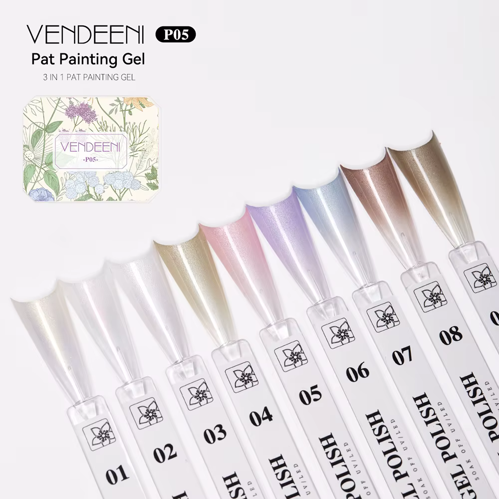Vendeeni 9 Grid Vernis à ongles gel semi-permanent UV LED effet satiné, gel de peinture à tapoter, e