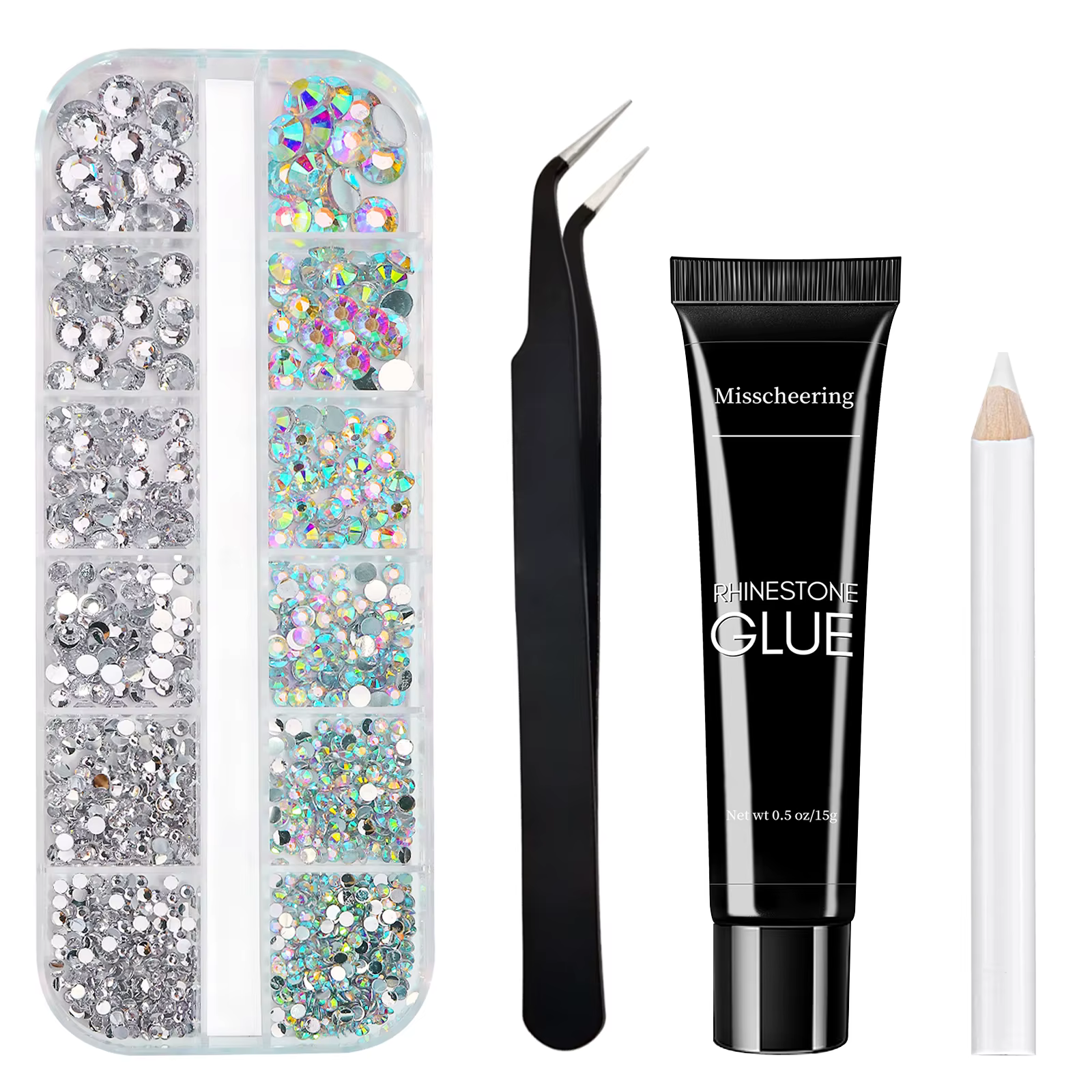 Strass pour nail art avec gel adhésif, breloques plates pour ongles, accessoires de luxe pour ongles