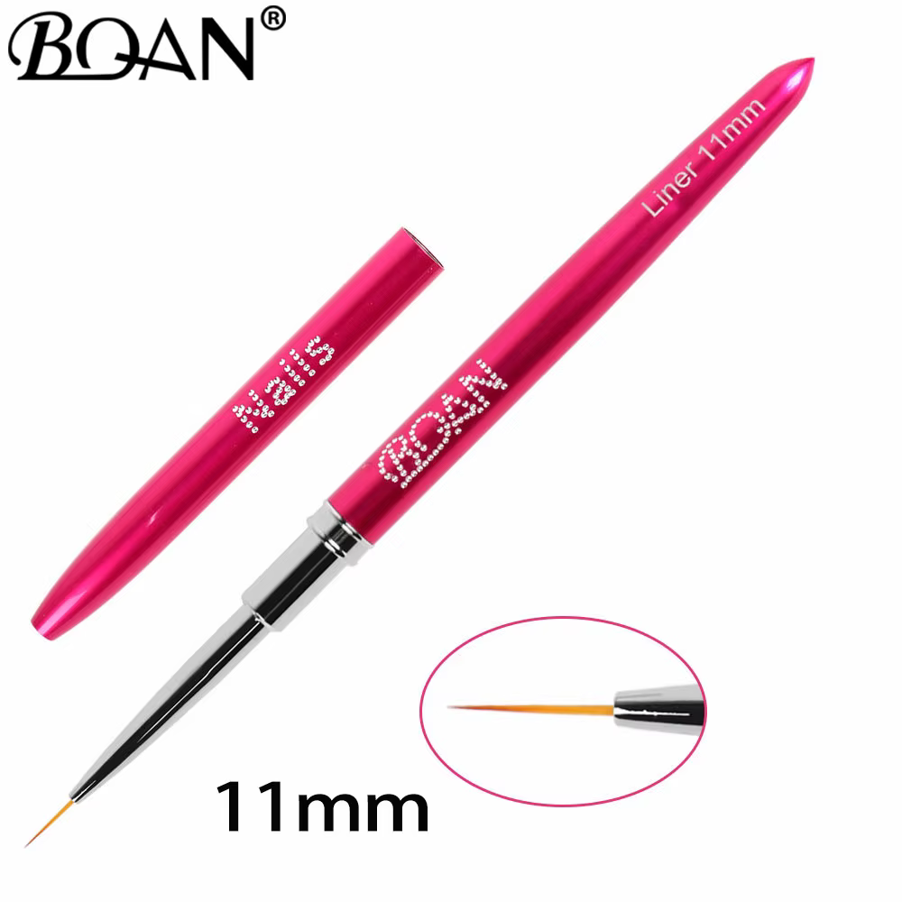 Pinceau à ongles BQAN Rose Rouge pour Nail Art, Pinceau de Précision pour Gel UV Acrylique, Peinture