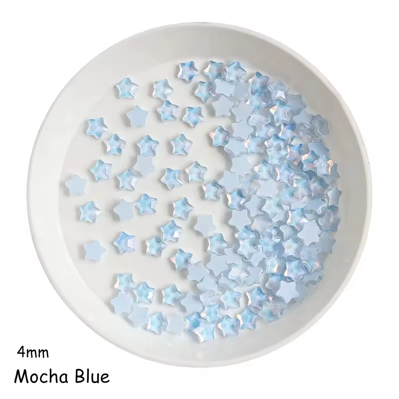 100 pièces mignon Mini moka couleur étoile 4MM dos plat verre cristal Nail Art strass bricolage manu