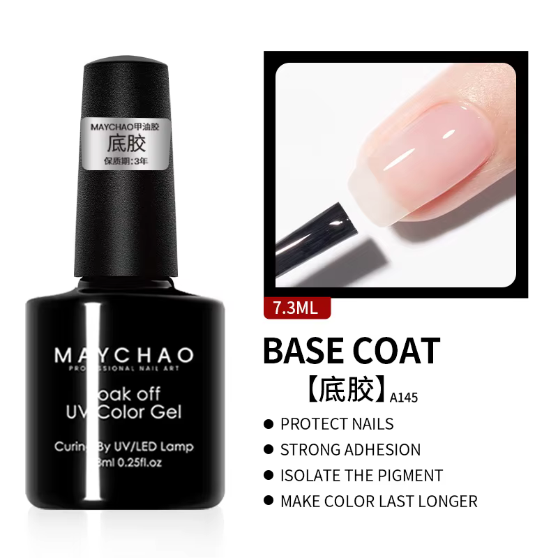 MAYCHAO – vernis à ongles UV LED, Gel de Base et de finition, hybride, longue durée, 7.3ml
