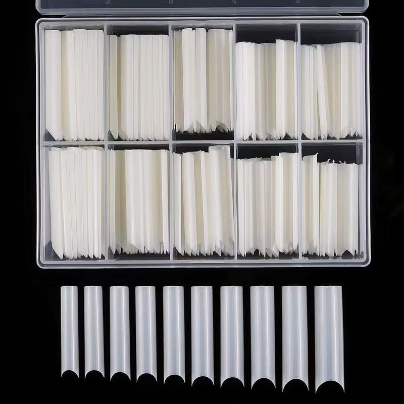 200/240 pièces XXL carré presse sur faux ongles conseils C incurvé droit acrylique Extra Long clair 