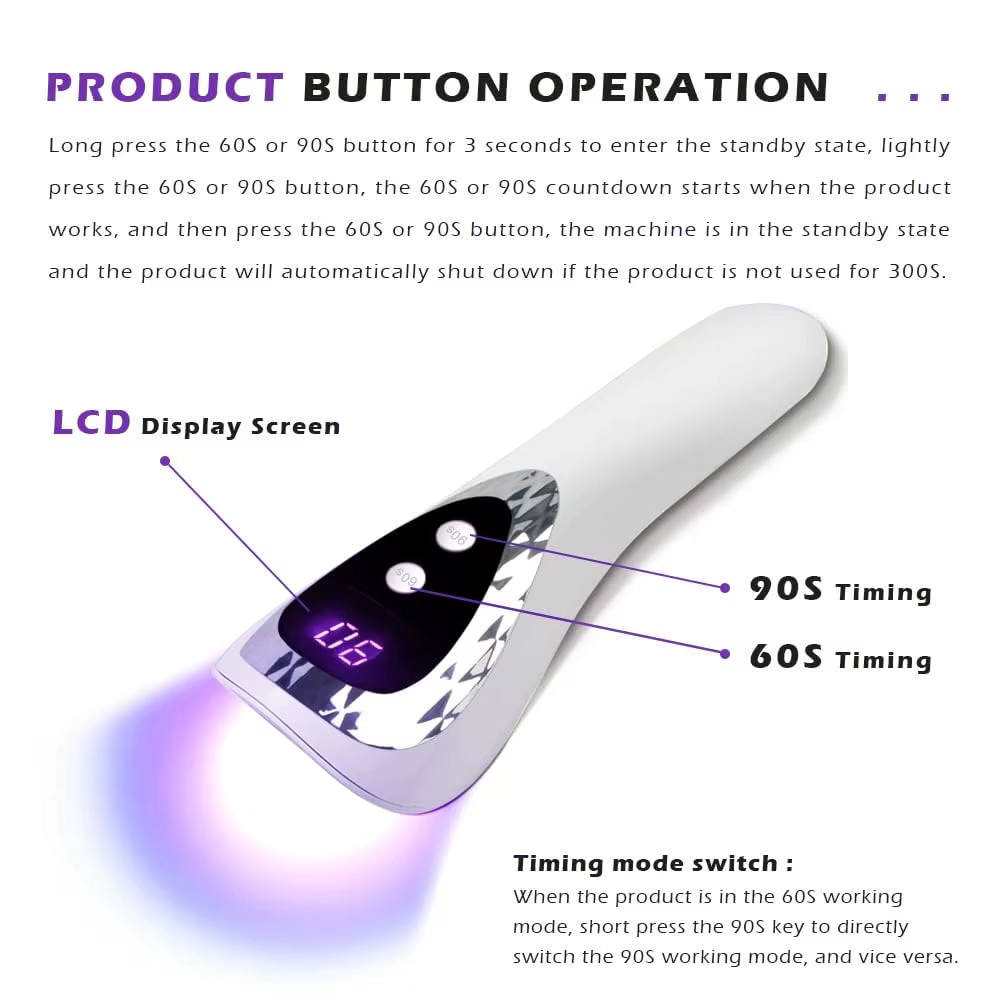 LINMANDA lampe LED UV portative pour lampe de séchage des ongles Mini lampe de manucure Rechargeable