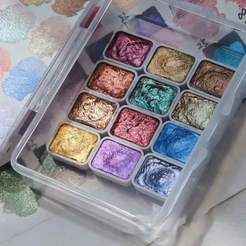 Pigment solide pour ongles, aquarelle bleu violet, décor de manucure, peinture métallique, poudre à 