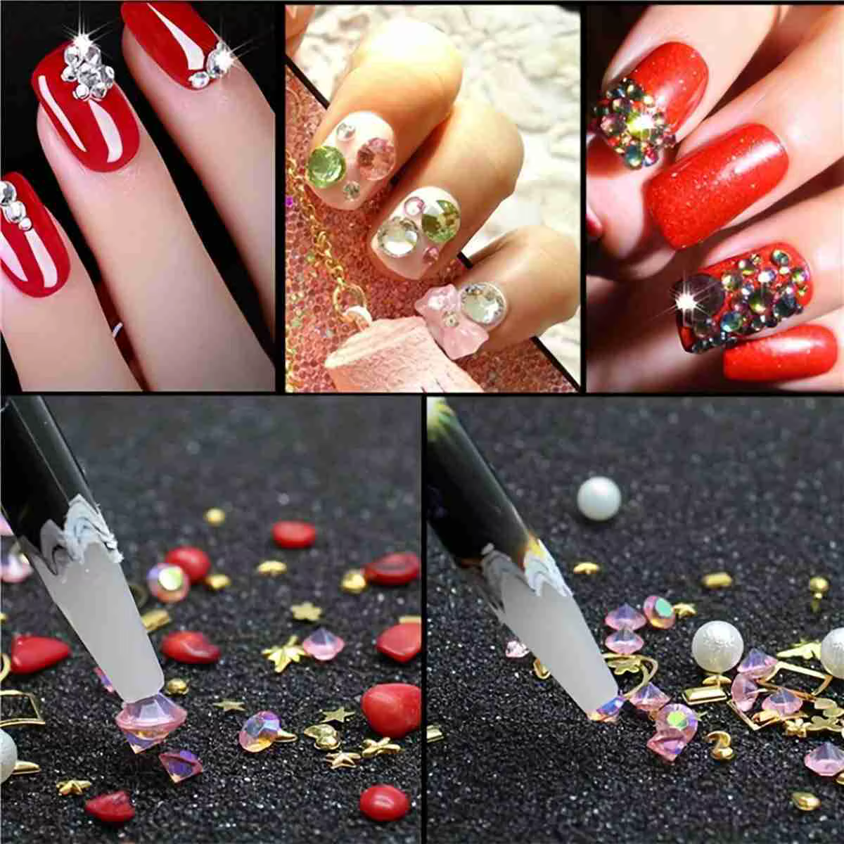 Crayon à points pour Nail Art, sélecteur de strass, outil de ramassage sans contact pour cire de cri