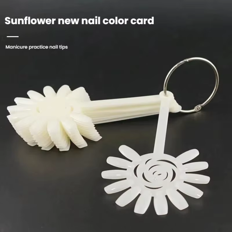 Embouts d'affichage pour ongles, 120 pièces, Design tournesol Transparent naturel pour échantillons 