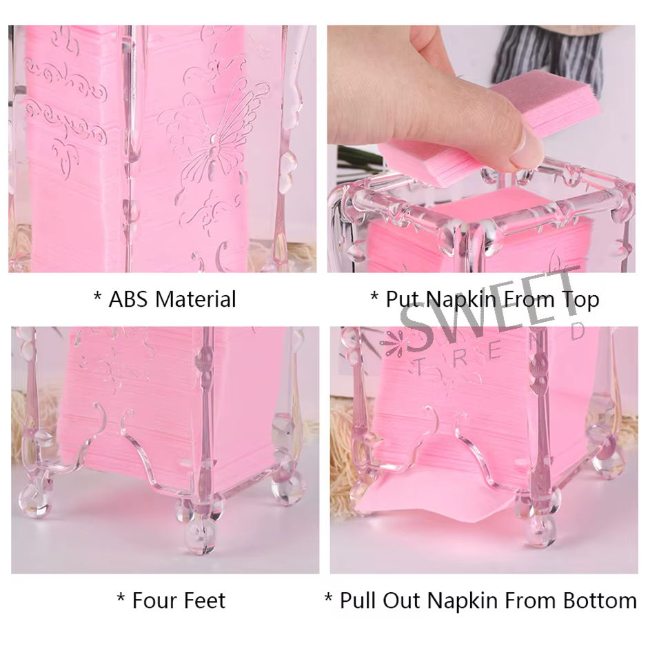 Boîte de rangement pour tampons de coton en acrylique, boîte de rangement pour ongles, Design Transp