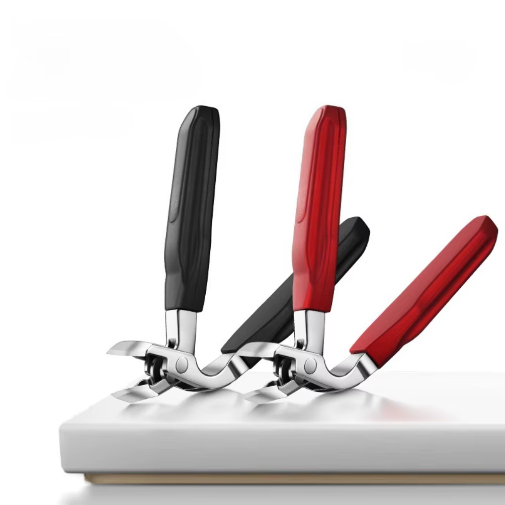 Nouveau coupe-ongles coudé, poignée en caoutchouc domestique, coupe-ongles à grande bouche, coupe-on