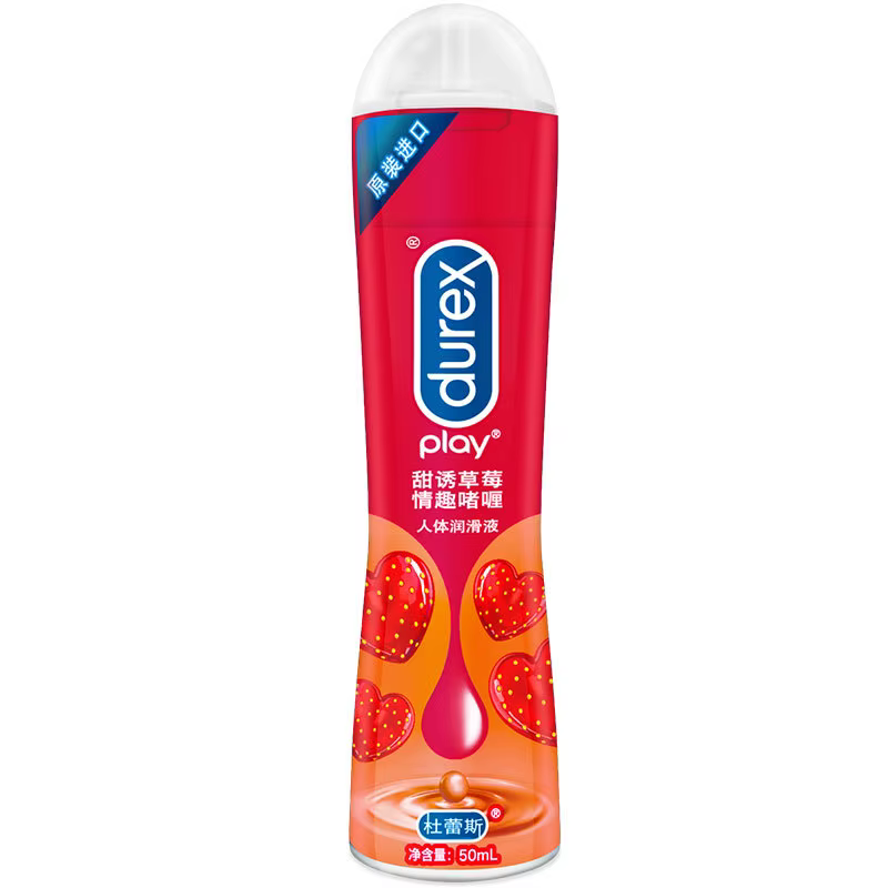 Lubrifiant Intense Durex 50ml à la Fraise, à Base d'Eau, pour Jouets Sexuels, Massage Anal et Vagina