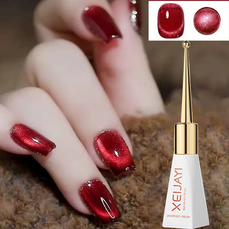 Vernis à ongles Gel œil de chat rose et ensemble d'outils magnétiques 1ja(0.34oz) Gel pour ongles ye