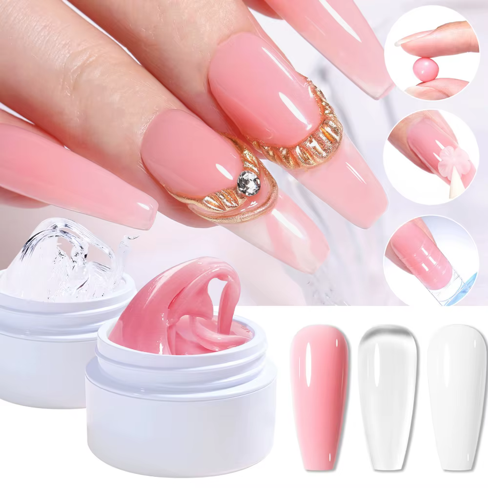 Gel constructeur solide rose/clair/blanc pour ongles Gel dur Extension constructeur Gel pour ongles,