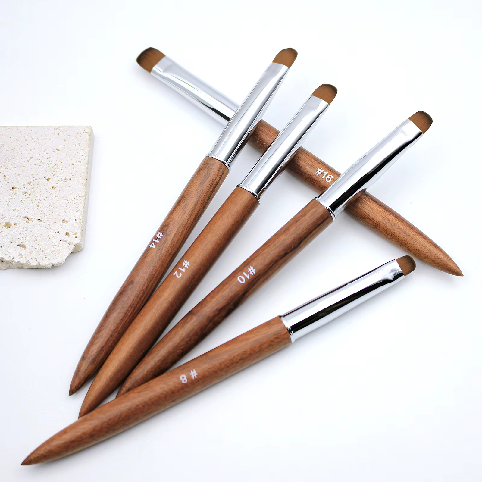 Kolinsky – pinceau français pour Nail Art, dessin acrylique, strass, peinture sur Gel, manche en boi