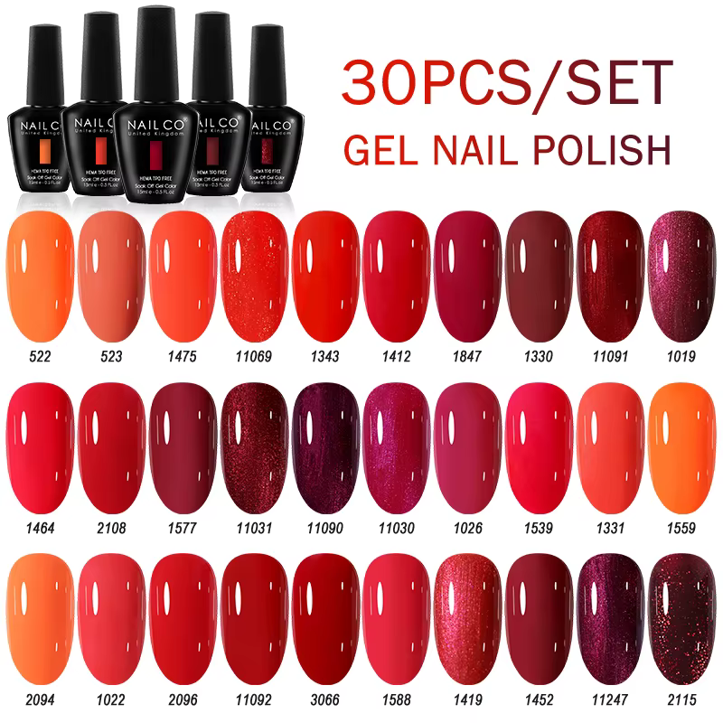 NAILCO 15ml 30pcs/Set Vernis à ongles gel UV semi-permanent Esmalte Vernis Gel Soak Off sans HEMA ni