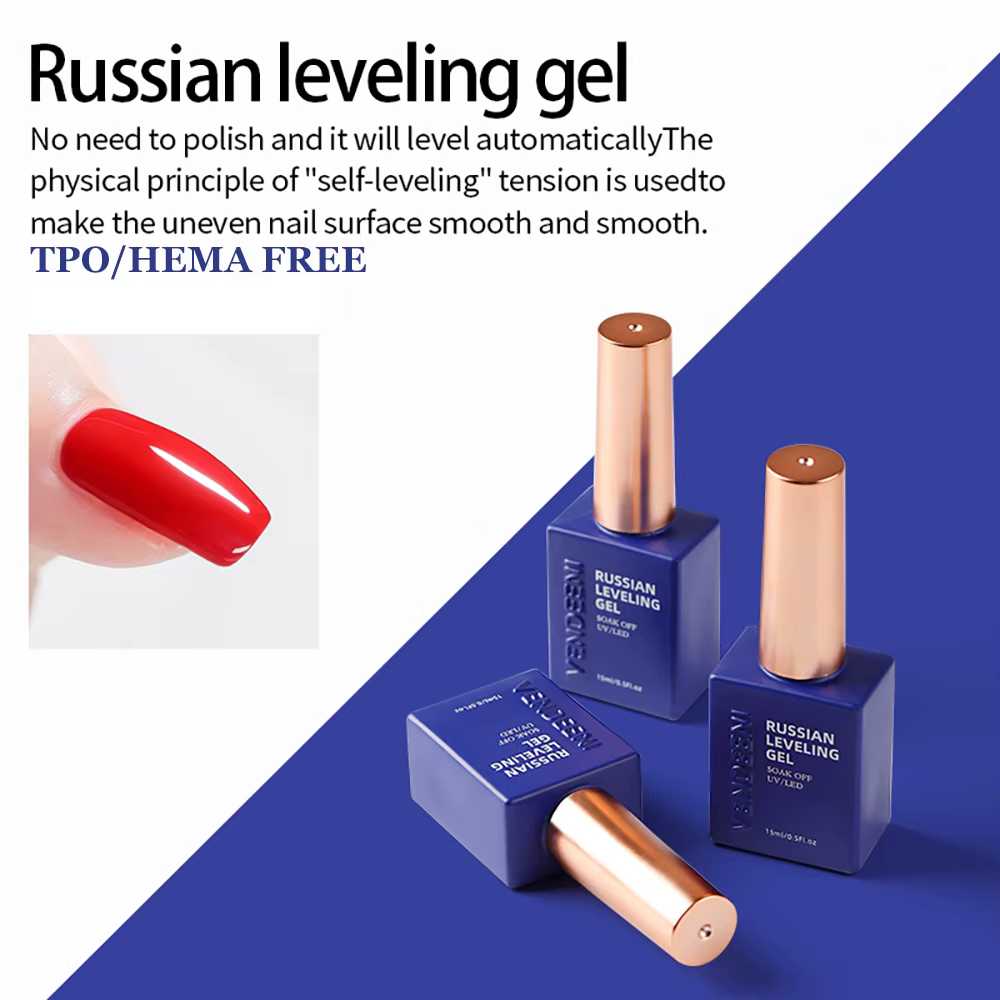 Vendeeni TPO HEMA FREE russe auto-nivelant Gel vernis à ongles épaissi ongles lisse UV LED Gel verni
