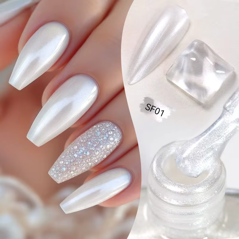 Vernis à ongles à paillettes, 7ml, 6 couleurs, coloré, brillant, effet perle, Nail Art, décoration D