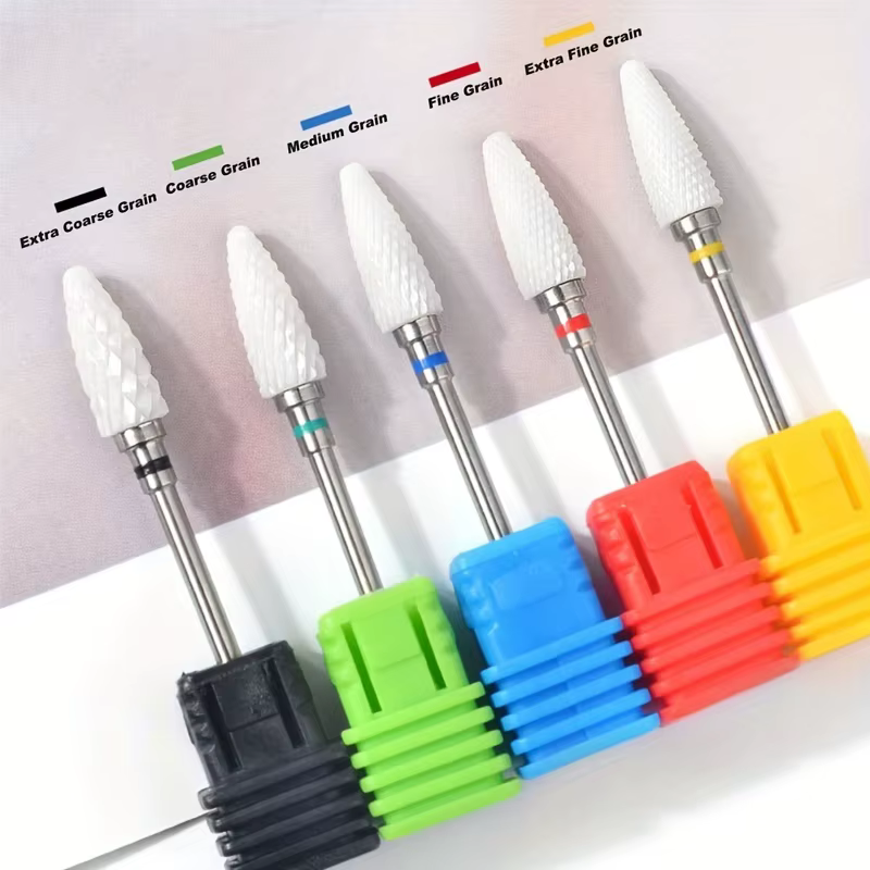 Jeu de forets à ongles professionnels en céramique, lime à ongles acrylique de haute qualité pour fa
