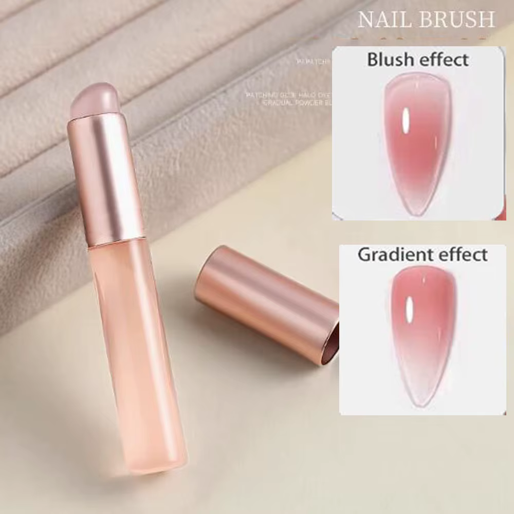 Brosse à ongles en Silicone rose, applicateur de poudre chromée réutilisable, brosse à ongles pour N