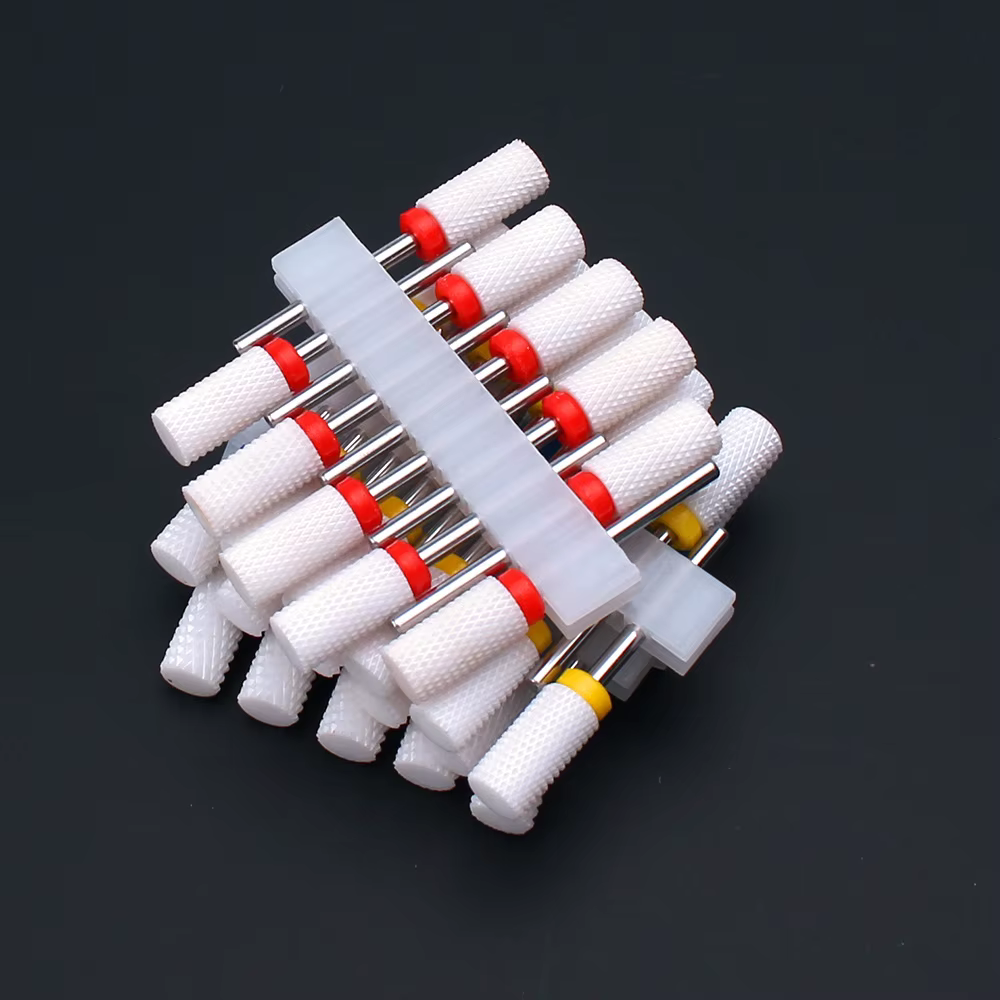 Jeu de forets à ongles en céramique, fraise pour manucure électrique, limes de maïs à flamme, Machin