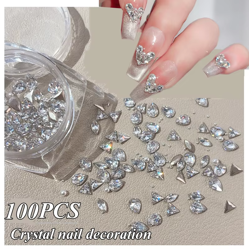 100 pièces 3D Mini Zircon Nail Art strass cristal diamant accessoires pour paillettes manucure fourn
