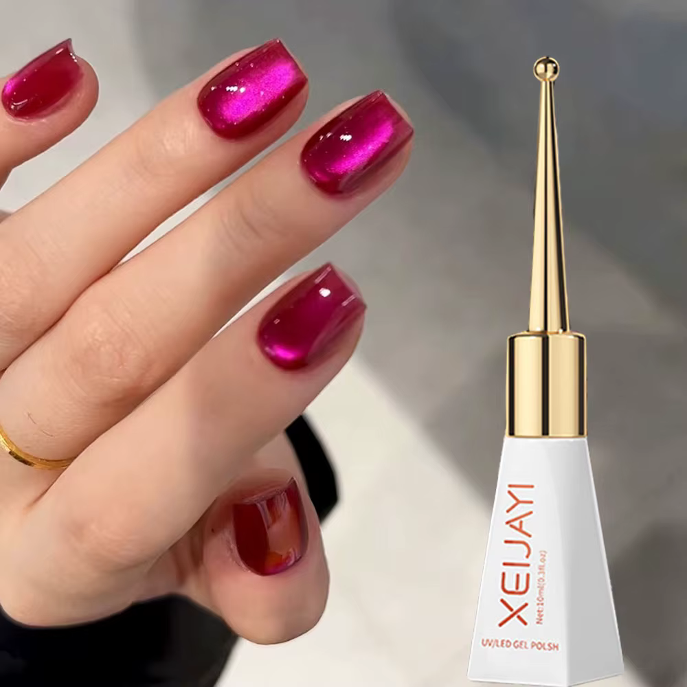 Vernis à ongles Gel œil de chat rose et ensemble d'outils magnétiques 1ja(0.34oz) Gel pour ongles ye