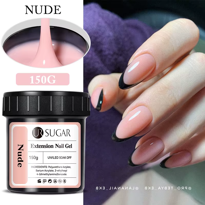 UR SUGAR-Gel d'extension d'ongles transparent, MSI, blanc, rose clair, acrylique, French Nail Art, U