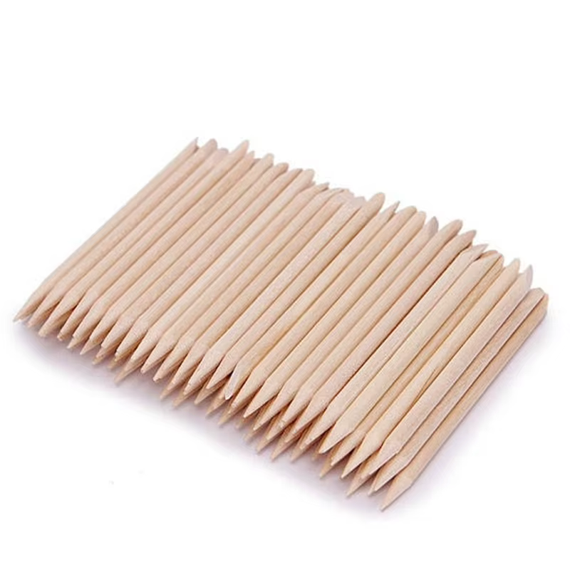 500/100 pièces bâtons de bois Orange pour ongles en vrac Double face poussoir à cuticules dissolvant