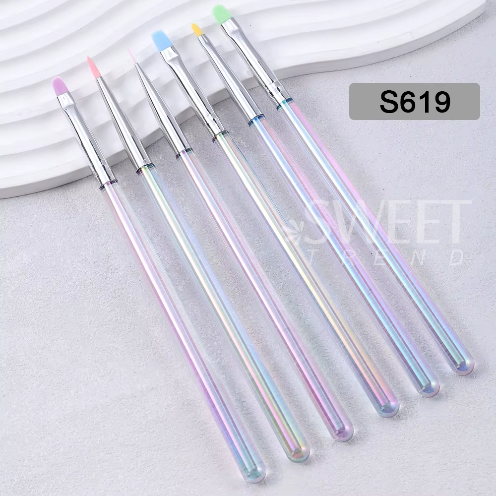 SWEET TREND - Lot de 6 pinceaux pour nail art, pour liner, dessin et peinture, pour dégradé DIY, acc