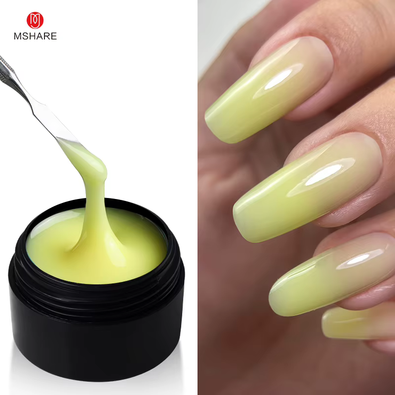 MSHARE Hema Tpo gratuit translucide gelée bleu jaune vert dégradé auto-nivelant Gel dur Extension ra
