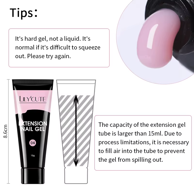 LILYCUTE 15ML Extension rapide Gel vernis à ongles nu lait blanc couleur doigt prolonger acrylique c
