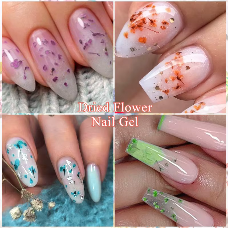 Verhéritage à Ongles Rose vaccé, Gel de Peinture UV, Semi-Continu, Fleur Naturelle, Dégradé, N64.5 m