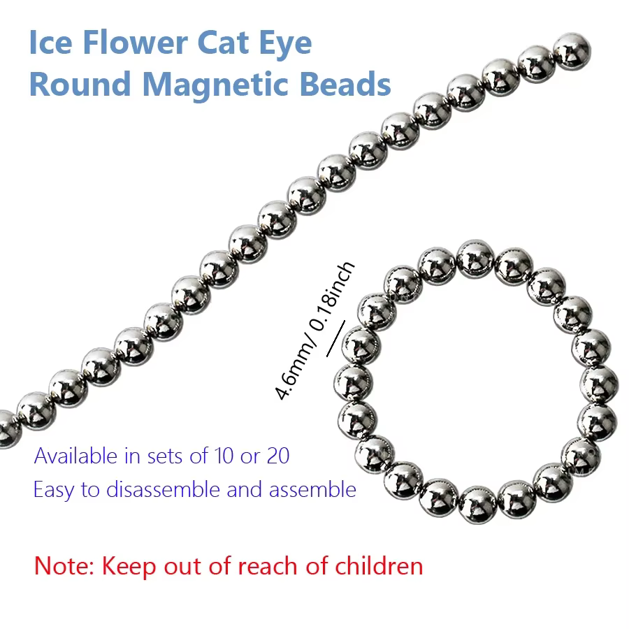 10/20 pièces perles magnétiques rondes pour Nail Art ondulation de l'eau oeil de chat Gel vernis fle