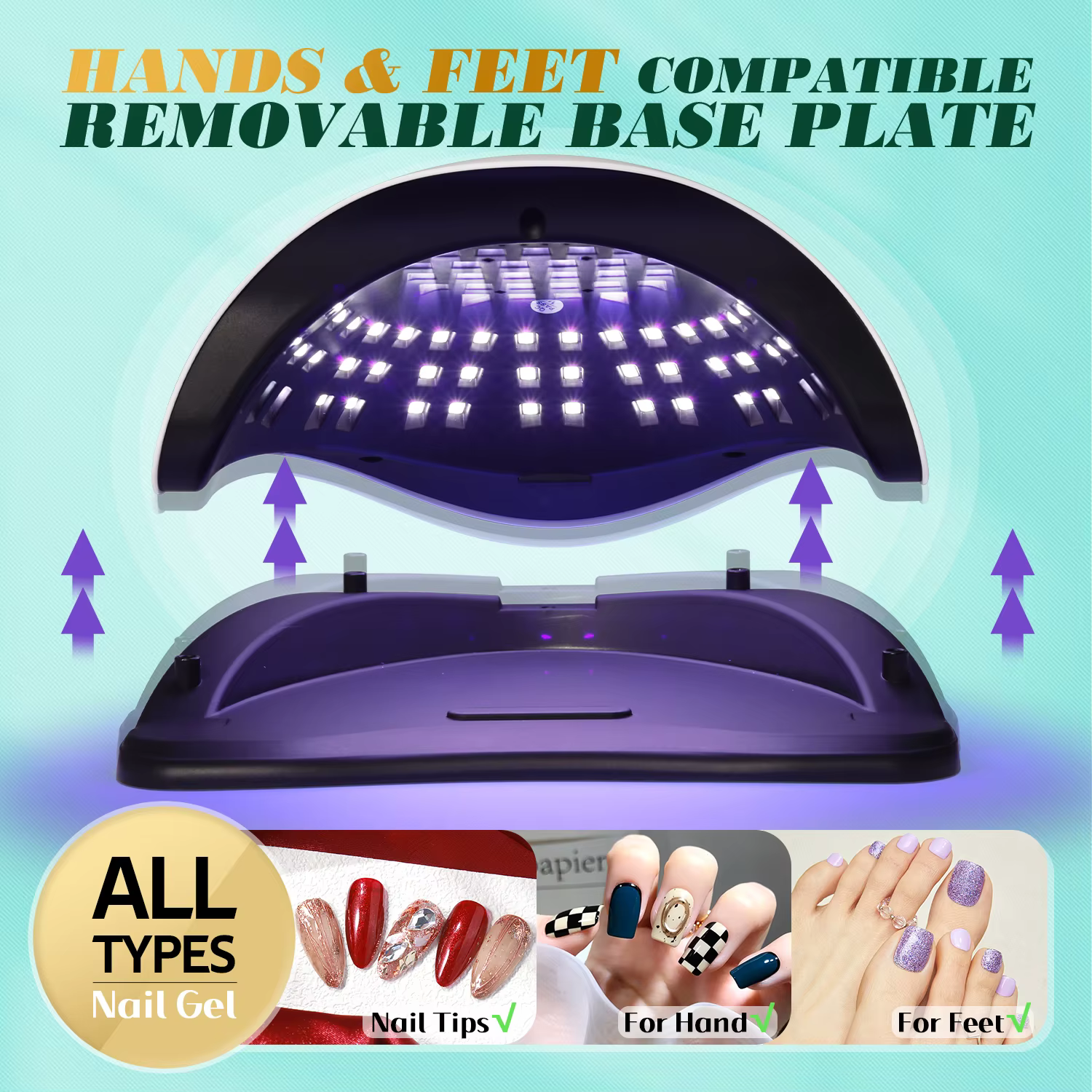 Lampe à ongles UV LED 380W, pour le Salon de maison, lampes de séchage puissantes pour tous les vern