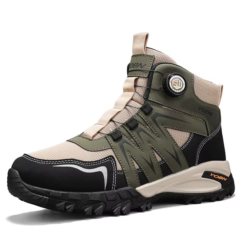 Bottes de moto vertes pour hommes, bottines à boucle rotative, plateforme antidérapante, bottes d'ex