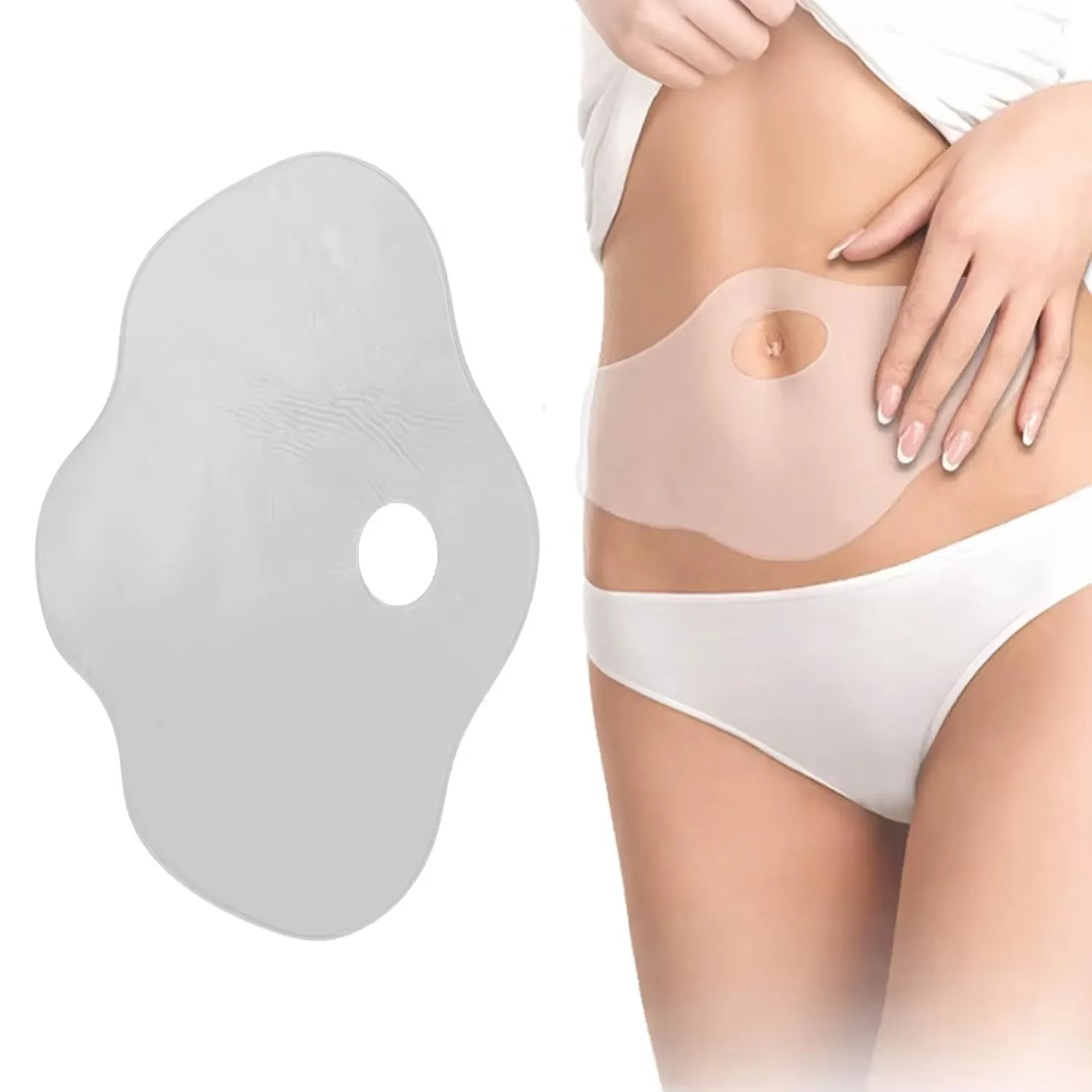 Coussin en Silicone pour le ventre, Anti-rides, cicatrices, vergetures, feuilles d'élimination réuti