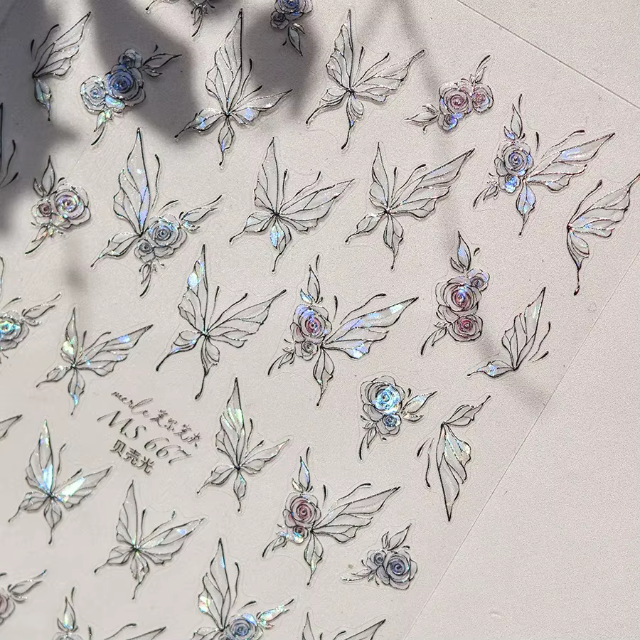 Gelée papillon 5D Nail Art autocollant strass cristal charmant brillant insectes animaux bricolage a