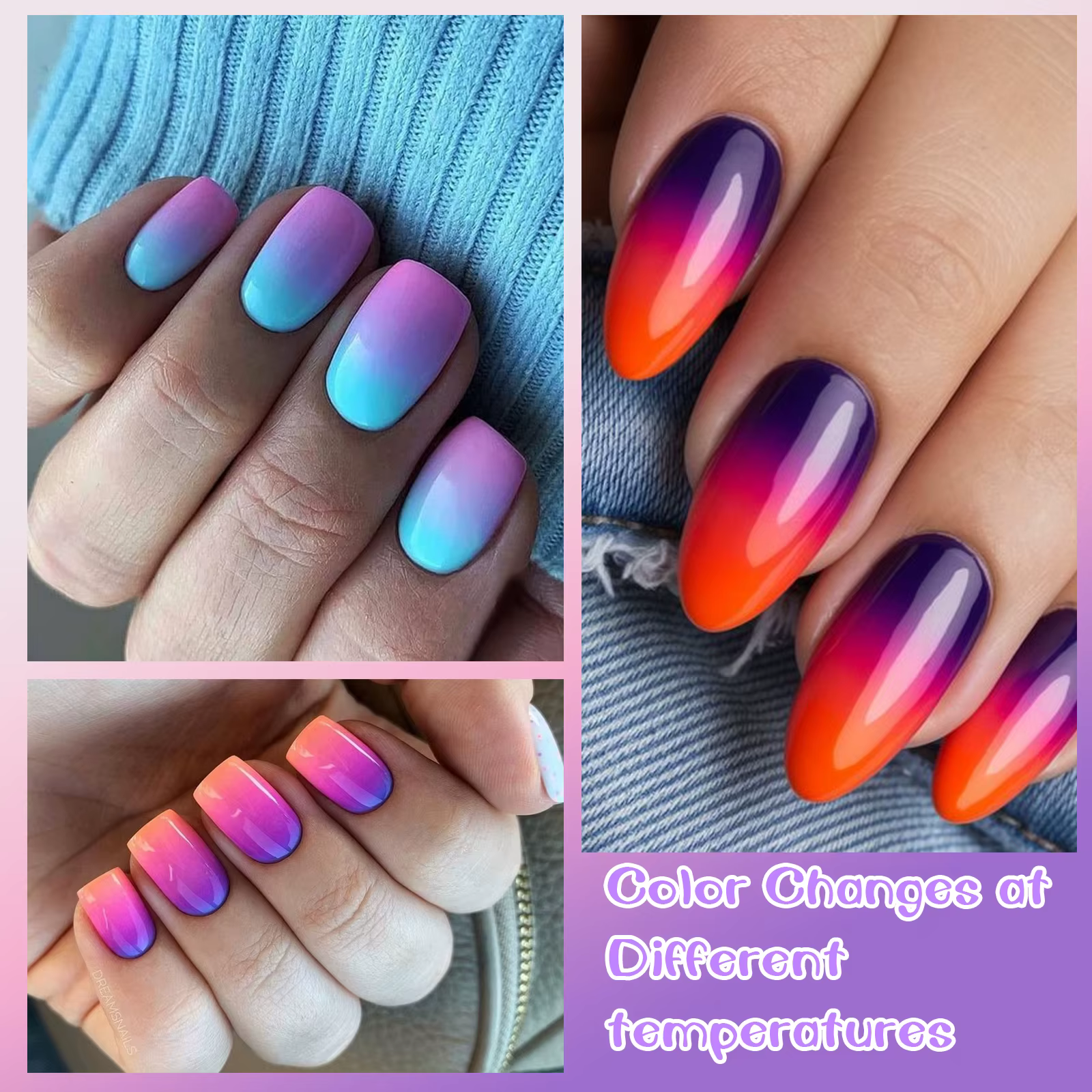 Vernis à ongles Gel à couleur changeante, sensible à la température, à tremper, UV LED, pour manucur