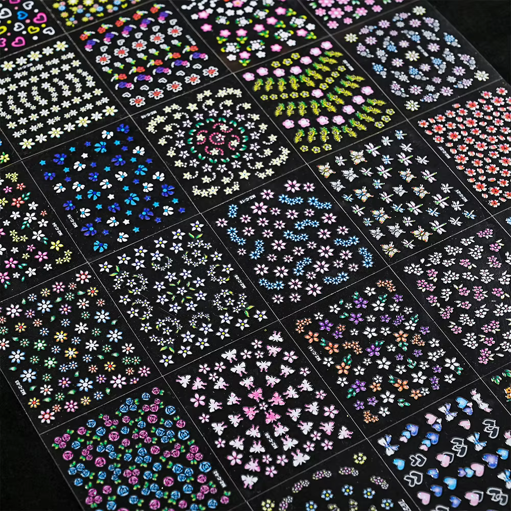 Autocollants pour ongles 3D, fleurs de cerisier, Rose, marguerite, 20/30/60/70/90 pièces, mignon, cœ