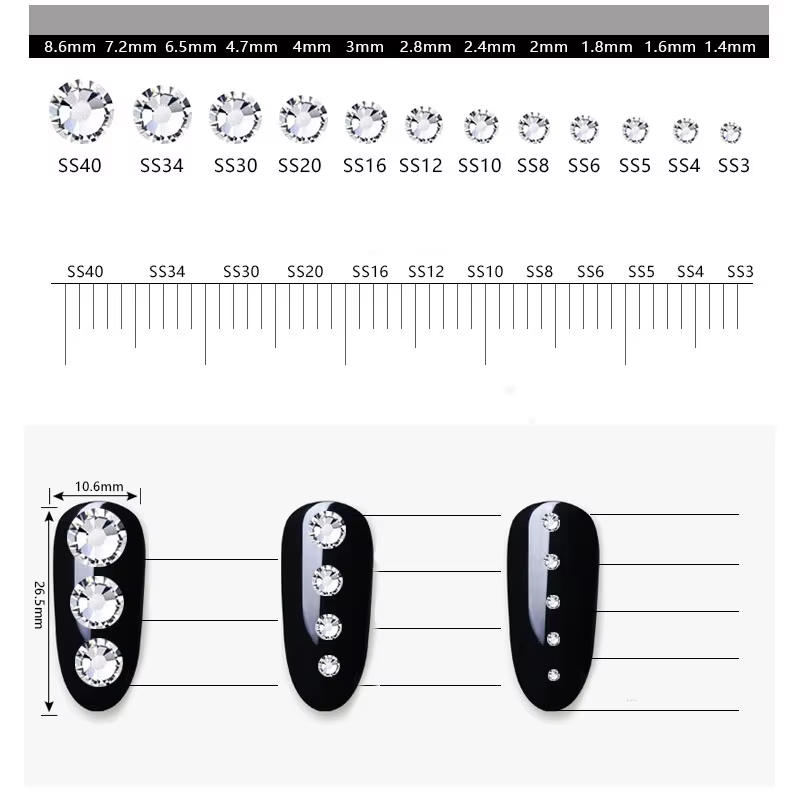 144/288/1440 pièces SS3-SS50 cristal AB clair Strass pour ongles Non correcteurs pierres à dos plat 