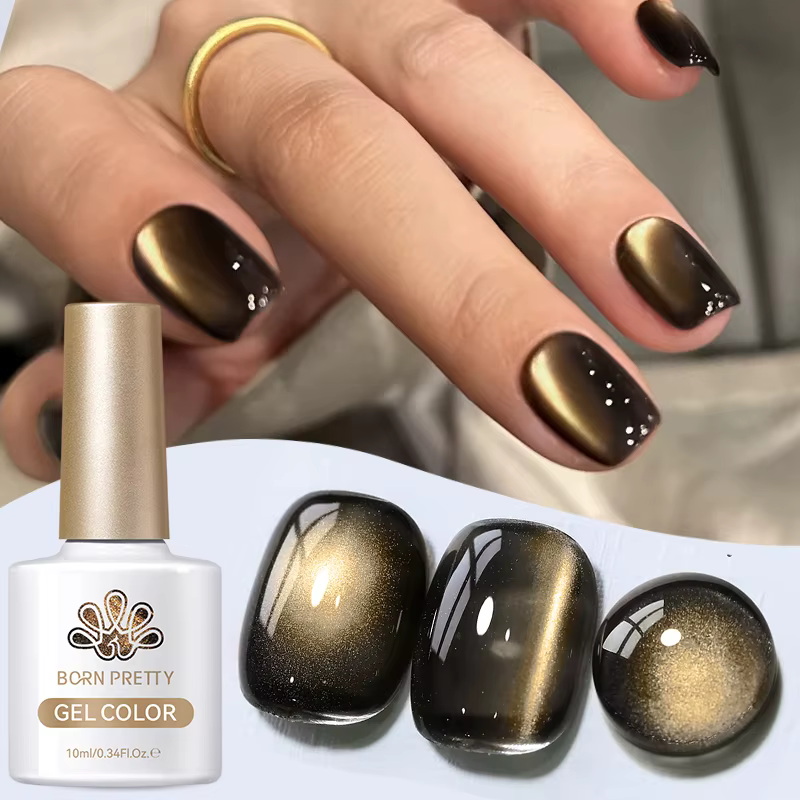 BORN PRETTY 10ml verre noir chat Gel magnétique vernis à ongles Style Punk Nail Art manucure Varnis 
