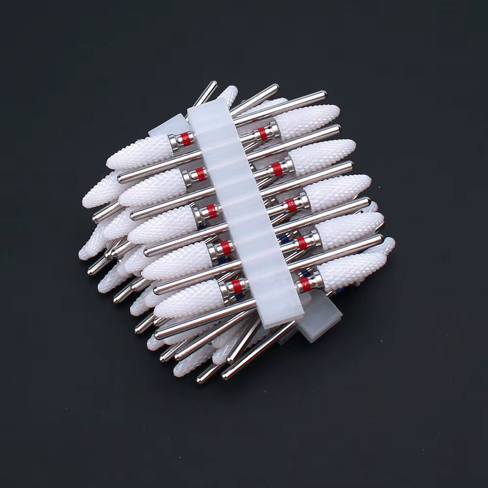 Jeu de forets à ongles en céramique, fraise pour manucure électrique, limes de maïs à flamme, Machin