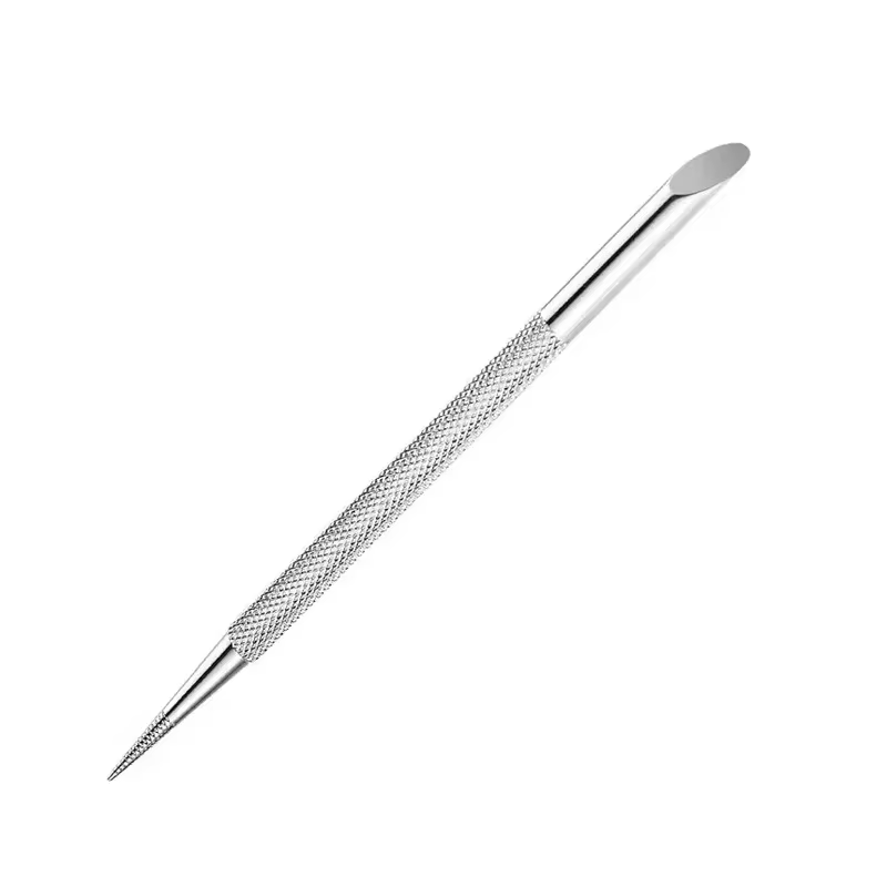 Bâtonnets de Manucure en Acier Inoxydable, Outil de Nail Art, à Double Extrémité, Tête Biseautée