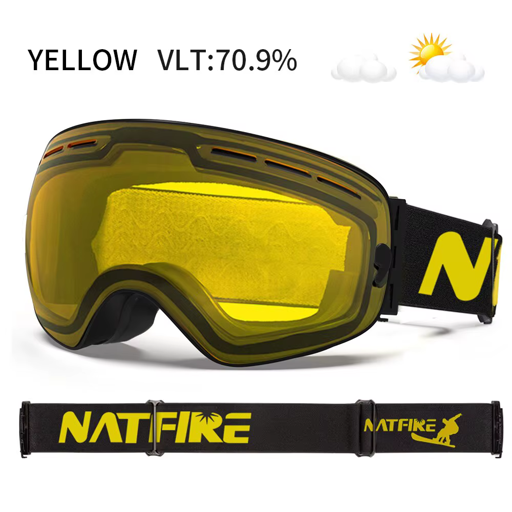 NATFIRE lunettes de Ski Double couches Anti-buée UV400 Snowboard lunettes de neige motoneige lunette