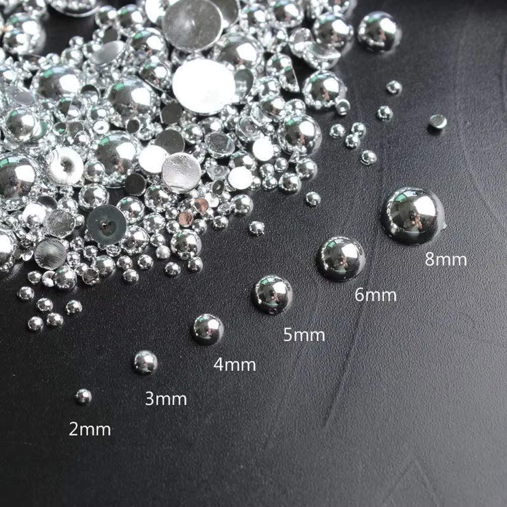 Breloque en perle demi-ronde pour ongles, style punk, nail art, fournitures gothiques bricolage, nai