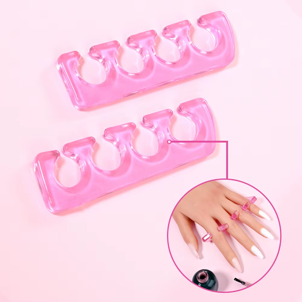 Épandeurs d'orteils en Silicone pour Application de vernis à ongles, 2 pièces, séparateurs d'orteils