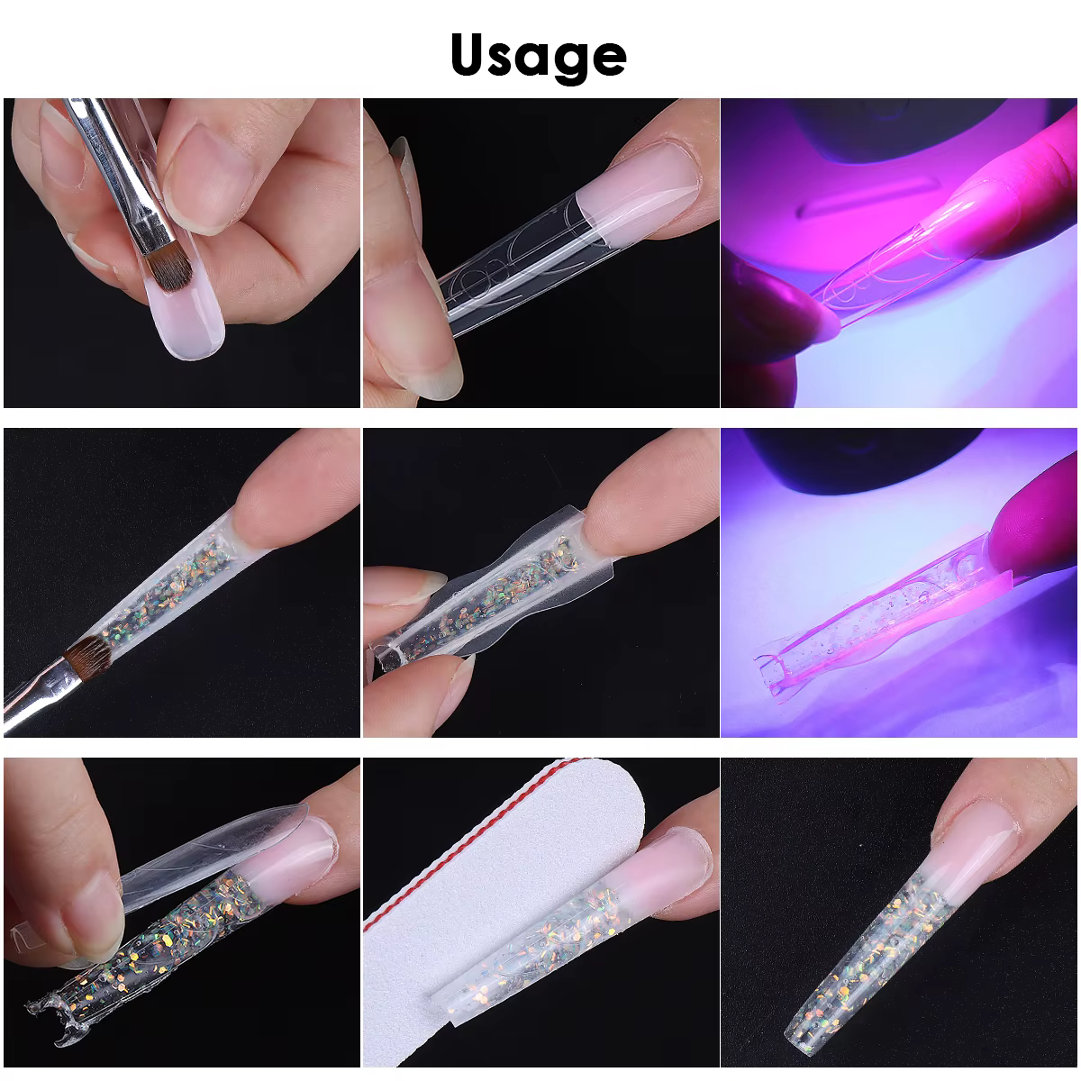 180 pièces nouveau Sandwich Extension d'ongle moule intercalaire double formes d'ongles facile à faç