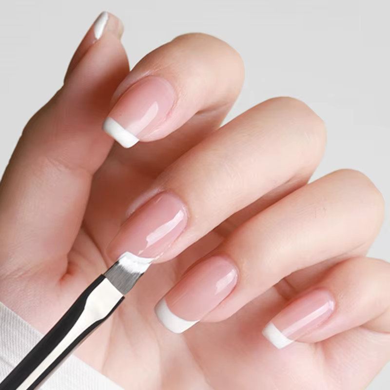 RS Nail – brosse professionnelle pour Nail Art français, en forme de demi-lune, Gel UV et peinture a